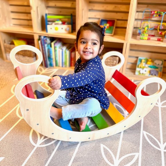 Wooden Rainbow Rocker , Climbing Arch - Picture 3 of 9